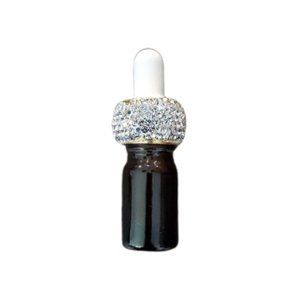 Amber Glass Dropper Bottle with Rhinestones